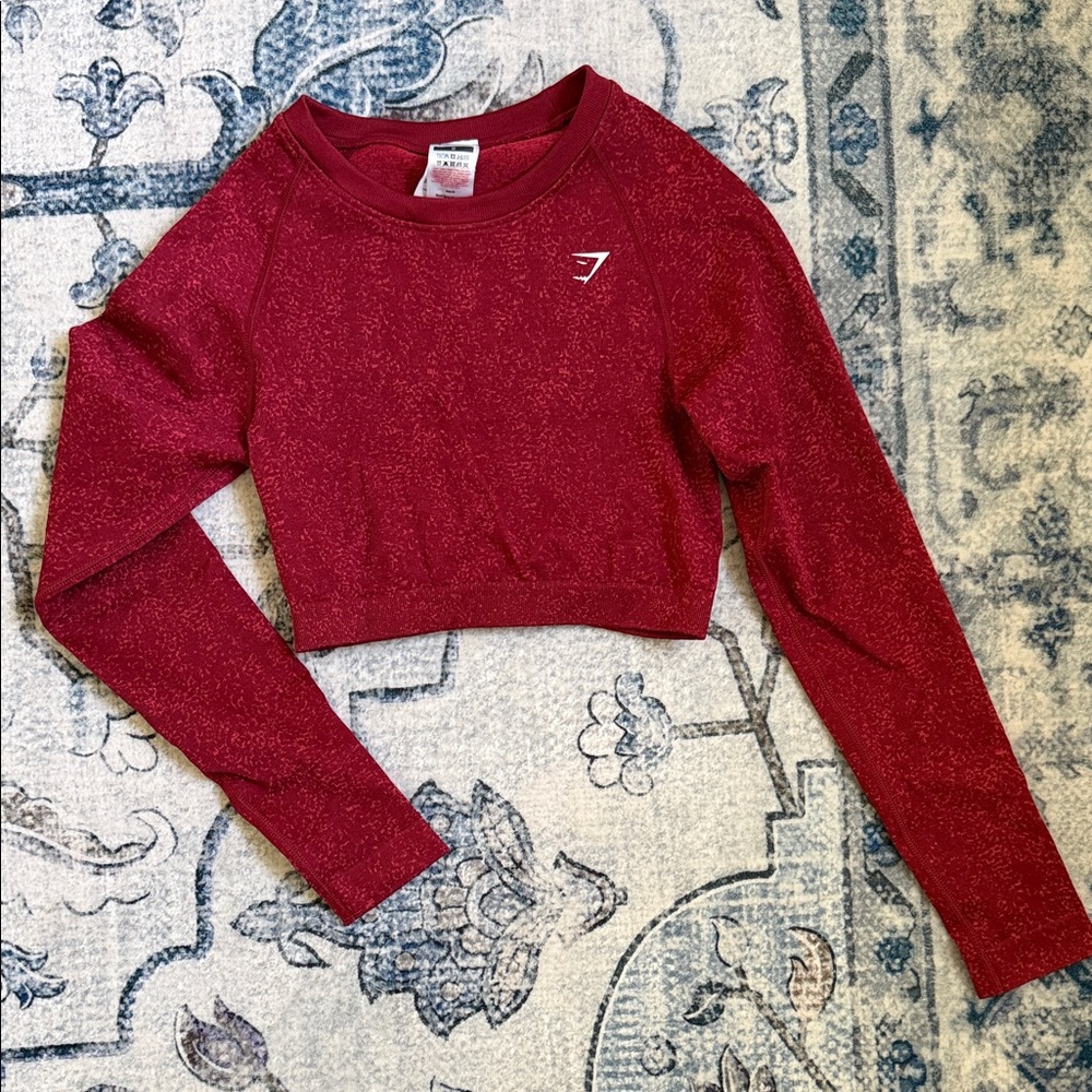 Gymshark Sparkling Red Long Sleeve Crop Top